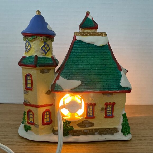 Vintage Enchanted Christmas Village Toy Shop Village Scene Lighted Window Scene - Picture 4 of 12